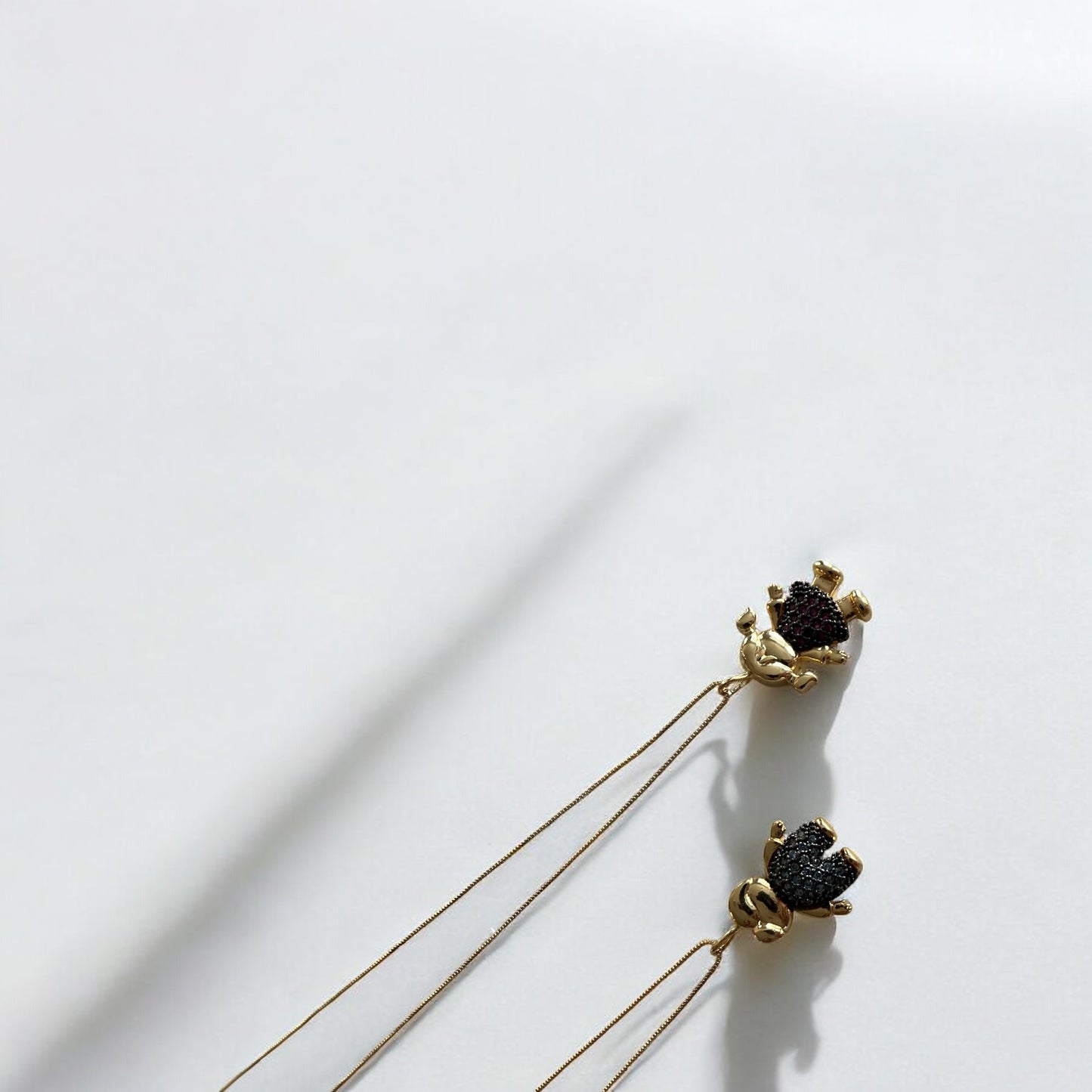 Boy Pendant with shimmering navy blue stones - 18K Gold Plated